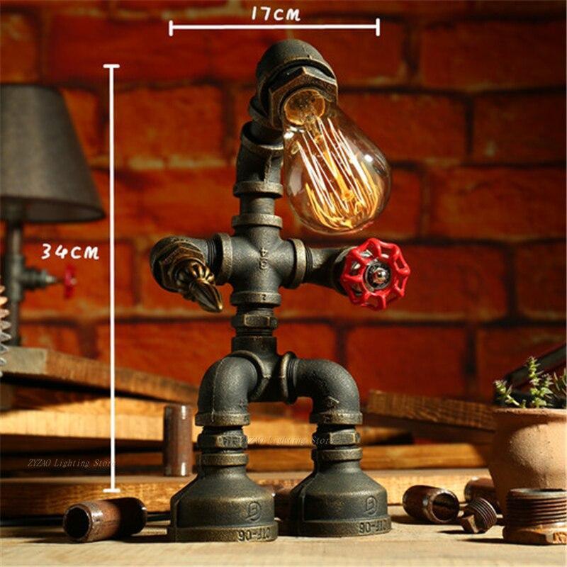 Steampunk Retro Iron Tube Edison LED  Light  Vintage Decor