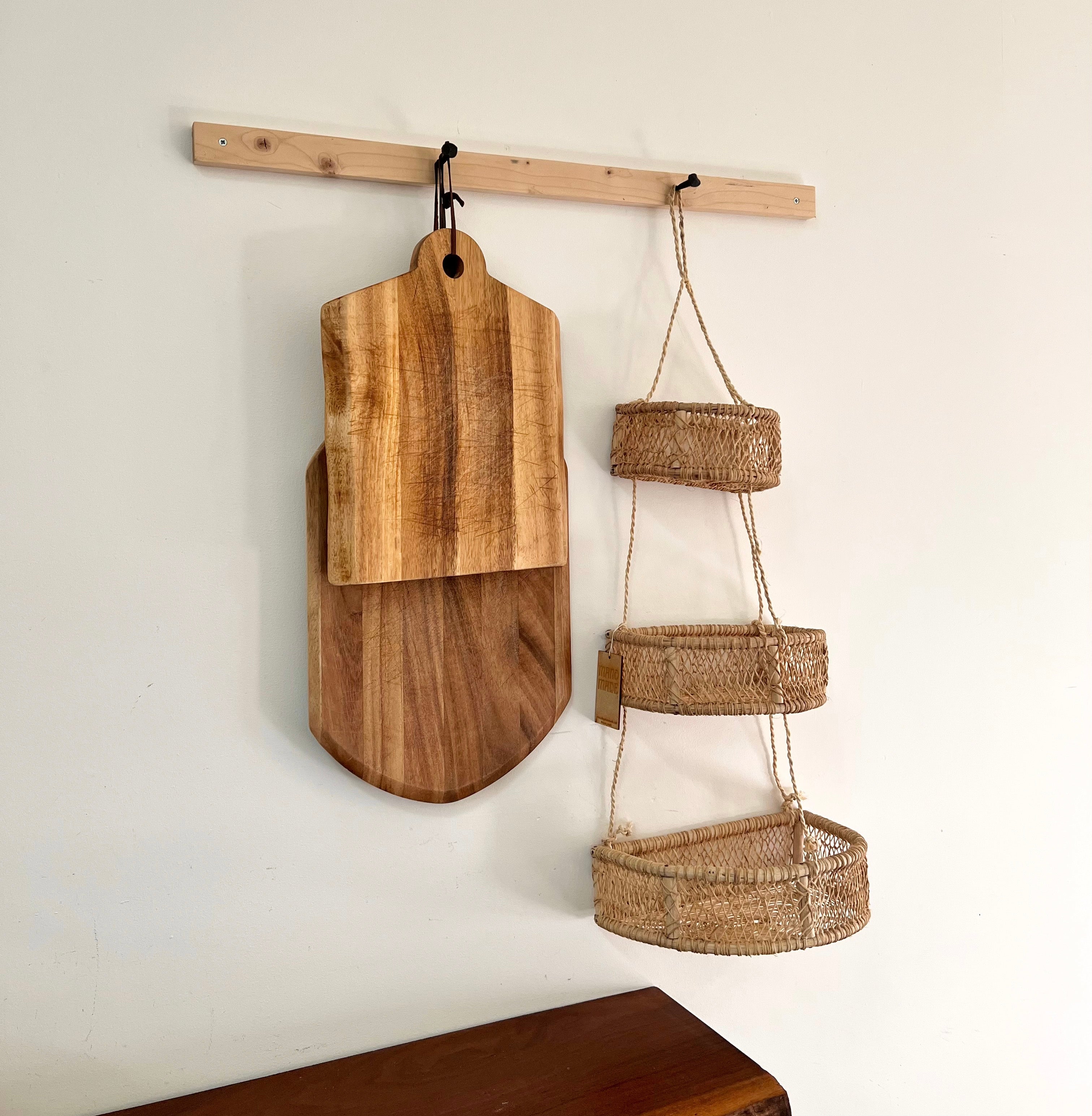 3-Tiered Natural Basket for Kitchen, Entry, Pantry, Bathroom