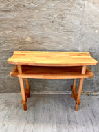 Console Table with Mirror Set, Solid Beech Wood Entryway Furniture, Scandinavian Minimalist Vanity