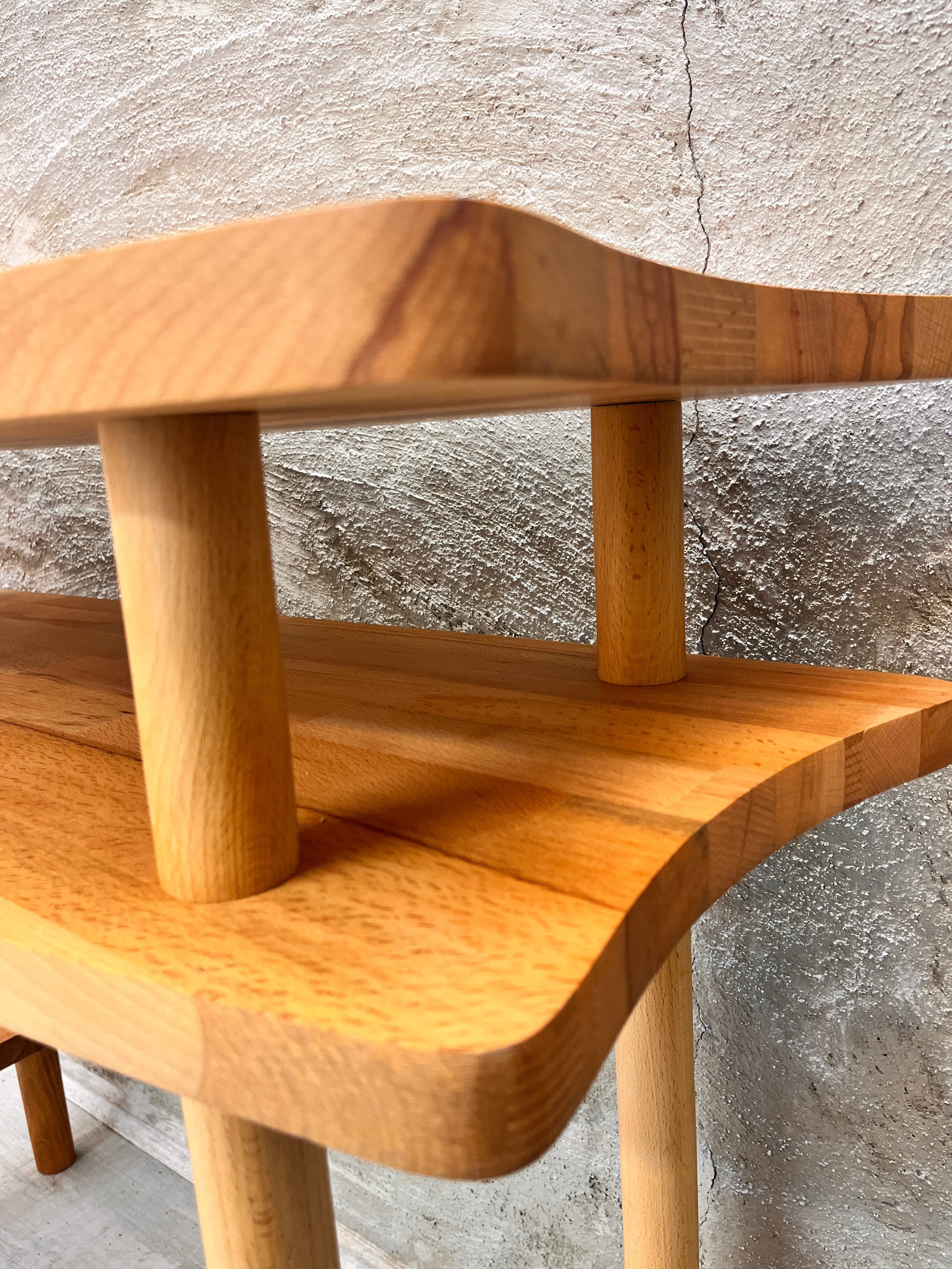 Console Table with Mirror Set, Solid Beech Wood Entryway Furniture, Scandinavian Minimalist Vanity