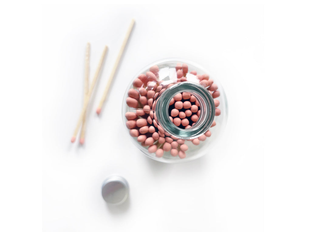 Blush Pink 4" Candle Match Jar