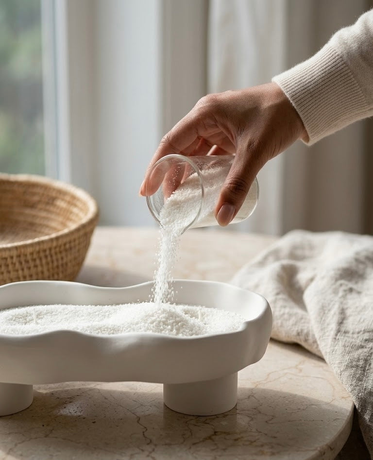 Scalloped Candle Tray-Refillable Sand Wax Candle Vessel