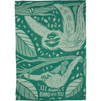 I'll Always Hang With You Sloth Dish Towel in Green