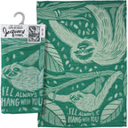 I'll Always Hang With You Sloth Dish Towel in Green