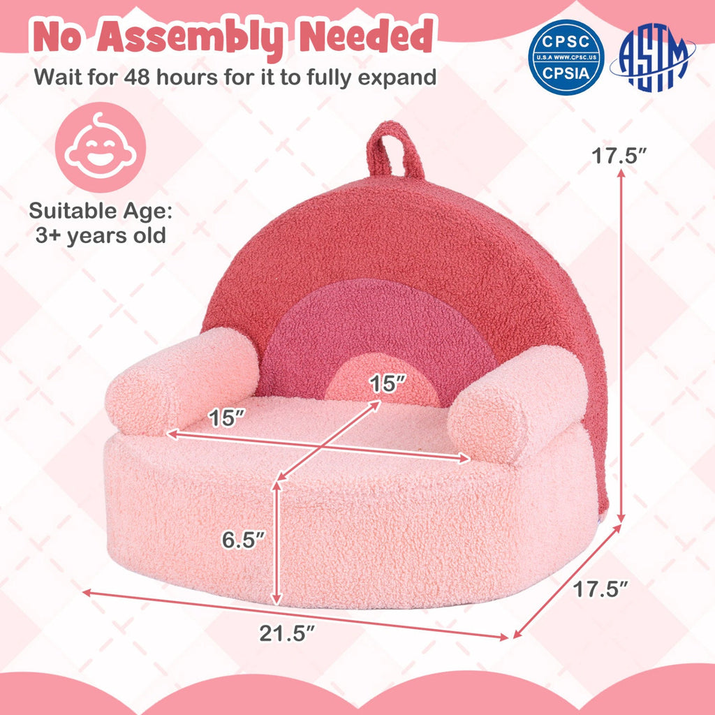 Kids Single SofaCouch with Soft Fleece Fabric Cover