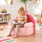 Kids Single SofaCouch with Soft Fleece Fabric Cover