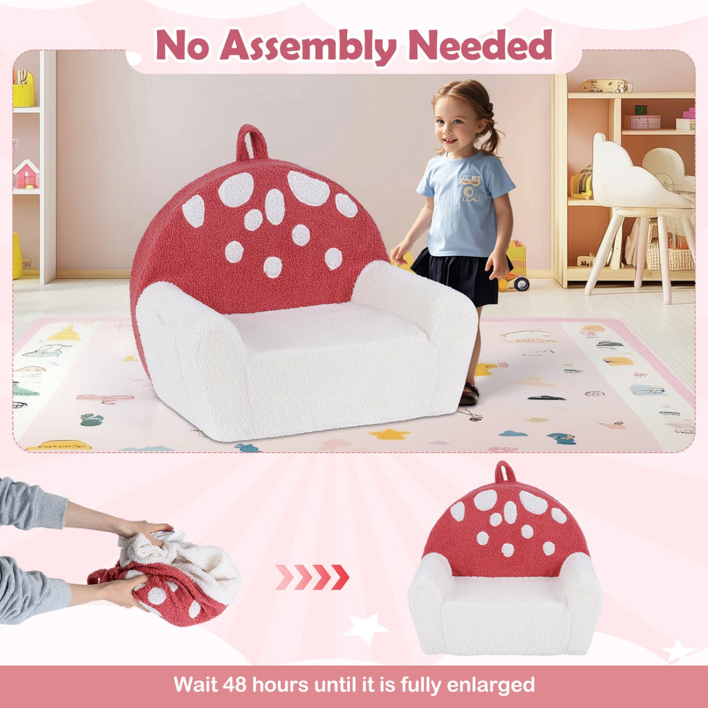 Kids Single SofaCouch with Soft Fleece Fabric Cover