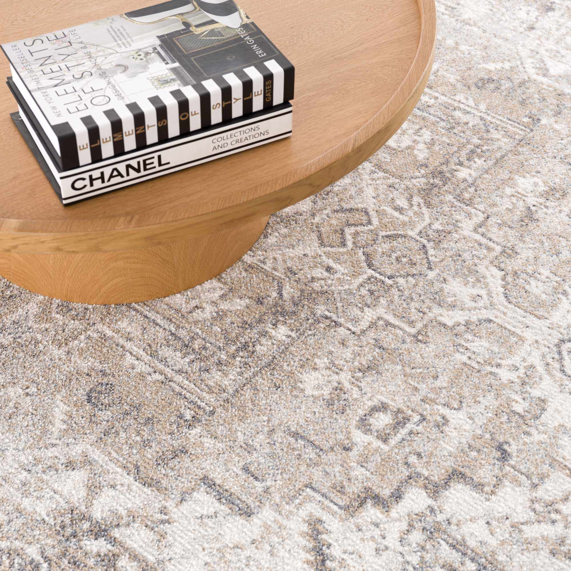 Blue Brown Hera Washable area rug
