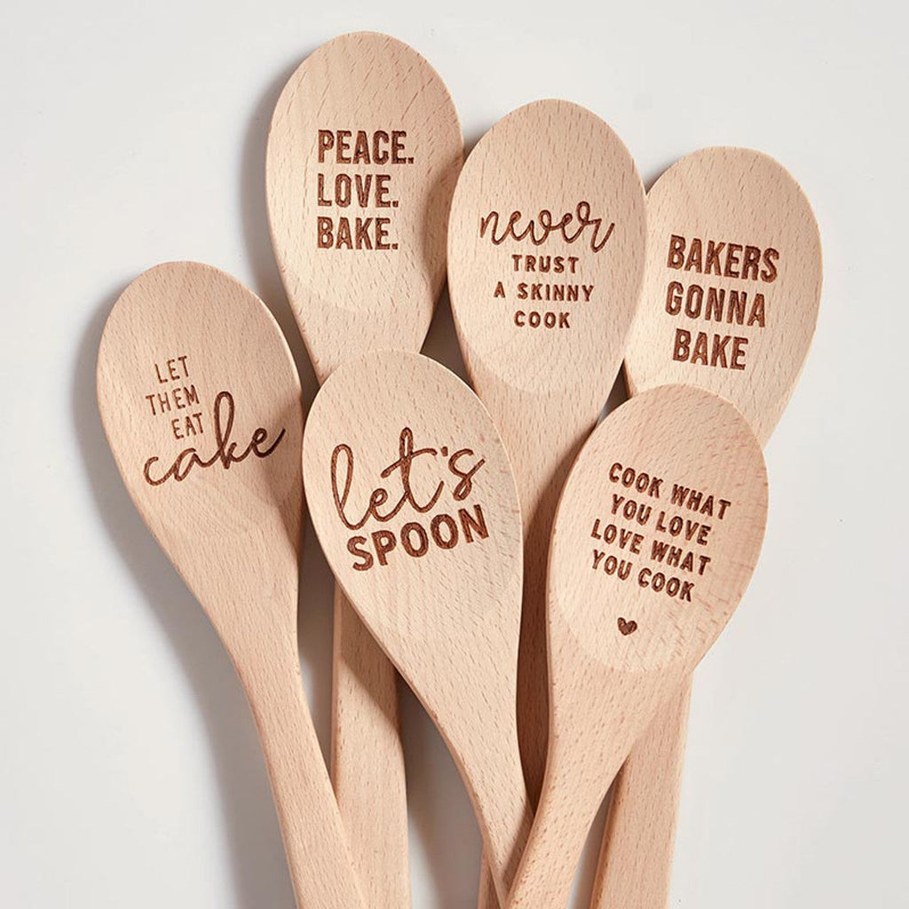 Let Them Eat Cake Cooking Spoon  in Muslin Gift Bag