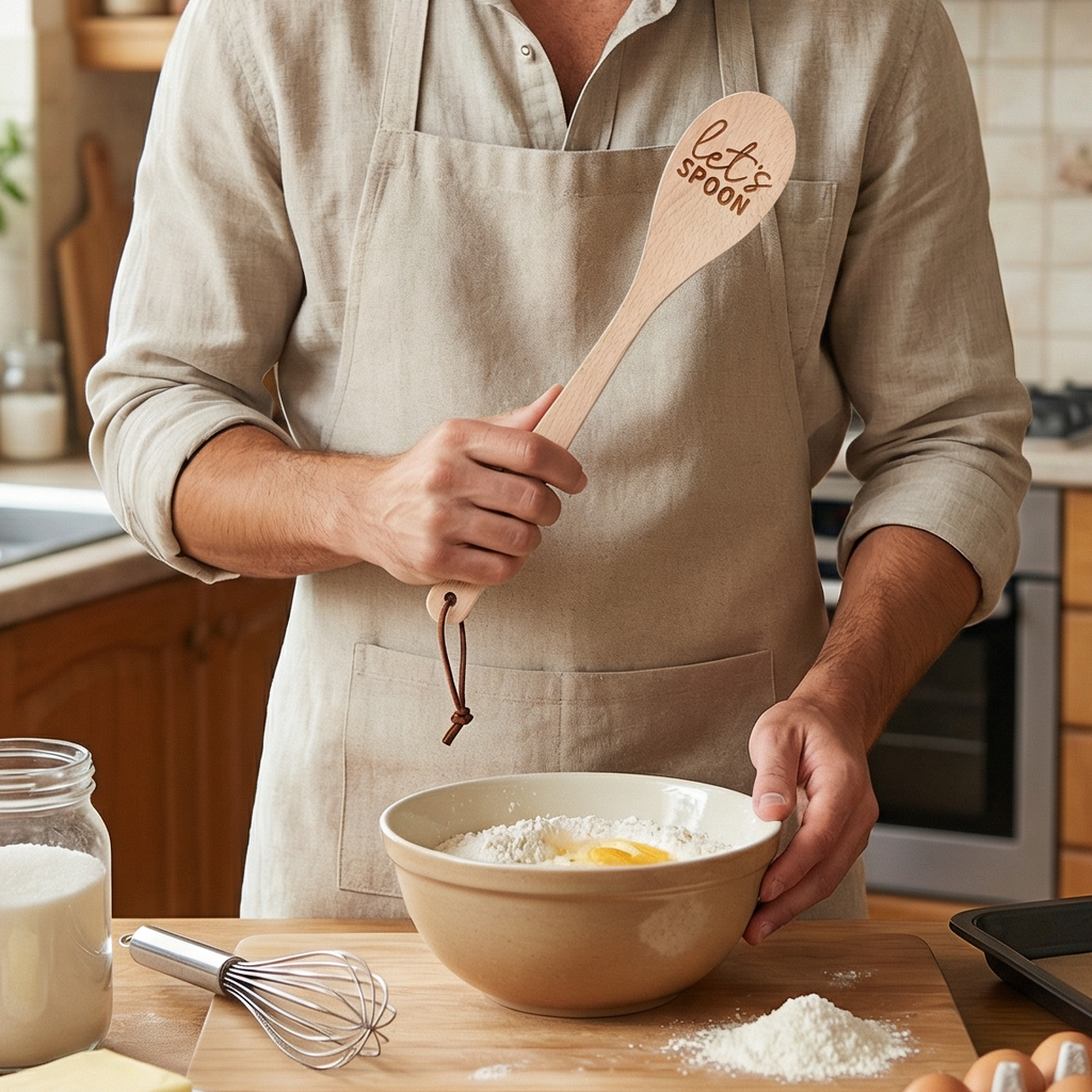 Let's Spoon Wooden Cooking Spoon in Canvas Gift Bag