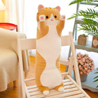 Soft Cuddly Plush Cat Pillow – 26" Long