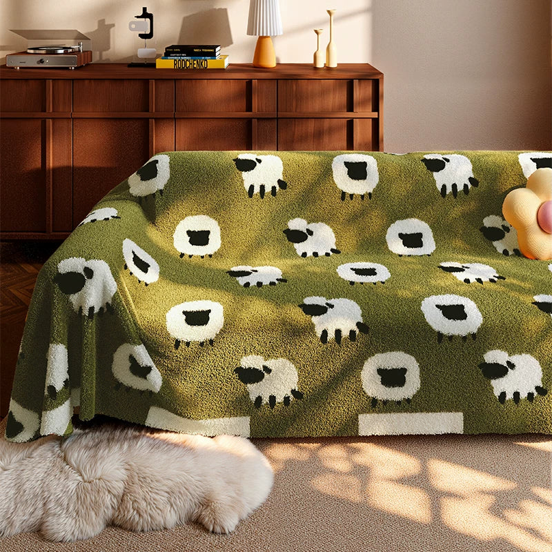 Cat Proof Fleece Sheep XL Couch Cover & Sleeper Slipcover for Scratch Protection