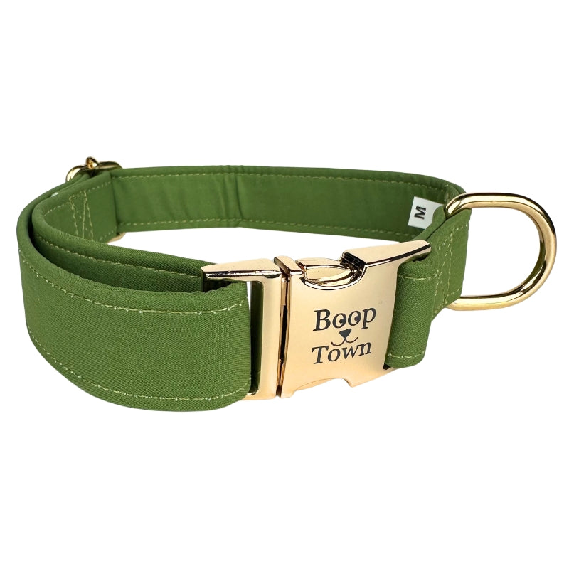 Boop Town Soft Cotton Dog Collar Quick Release Metal Buckle