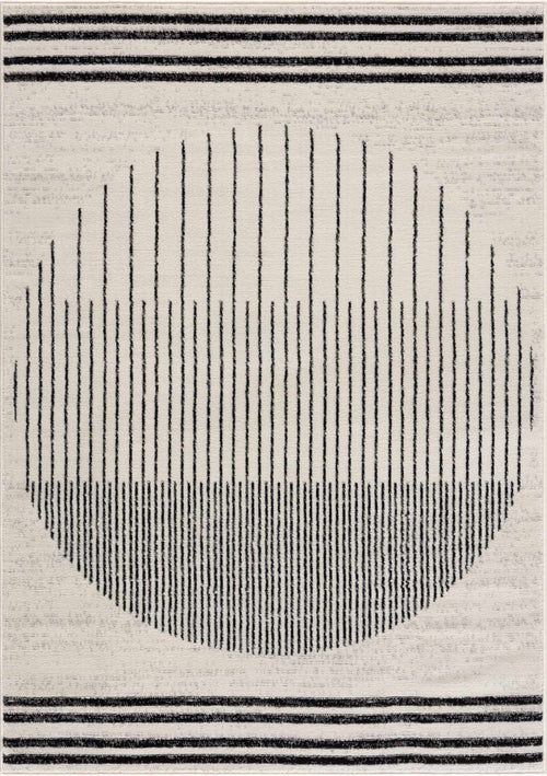 Angus Abstract Black and White Area Rug