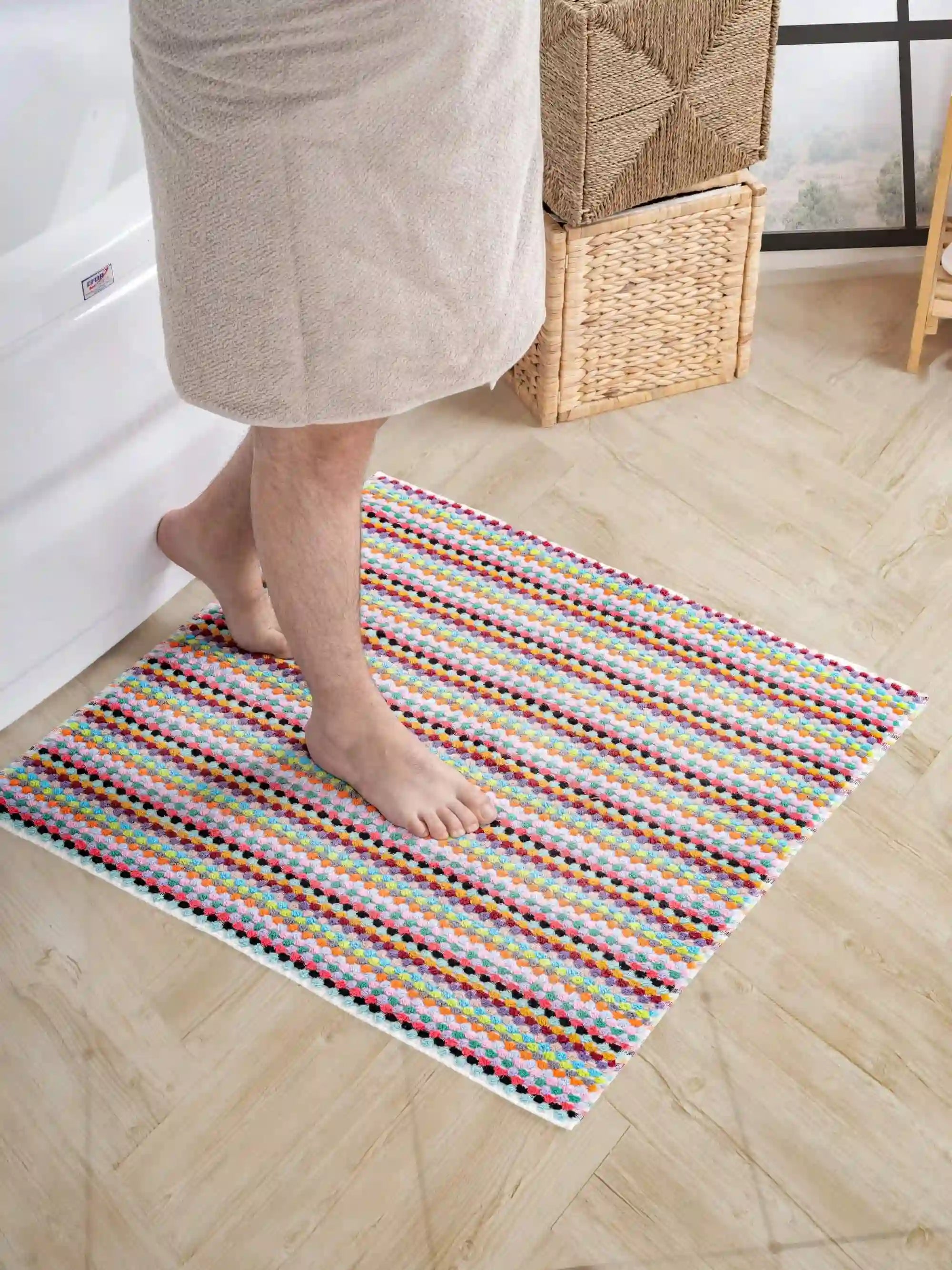 Turkish Cotton Pom Pom Bath Mat