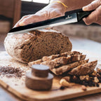 Kitchen Knife Set Kit | Black Magnetic Rack & Sharpener