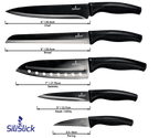 Kitchen Knife Set Kit | Black Magnetic Rack & Sharpener