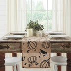 Raven & Pumpkin Gothic Halloween Table Runner