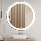 Round LED Mirror Bathroom Vanity Mirror With Dimmable Lights Various Sizes