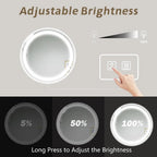 Round LED Mirror Bathroom Vanity Mirror With Dimmable Lights Various Sizes