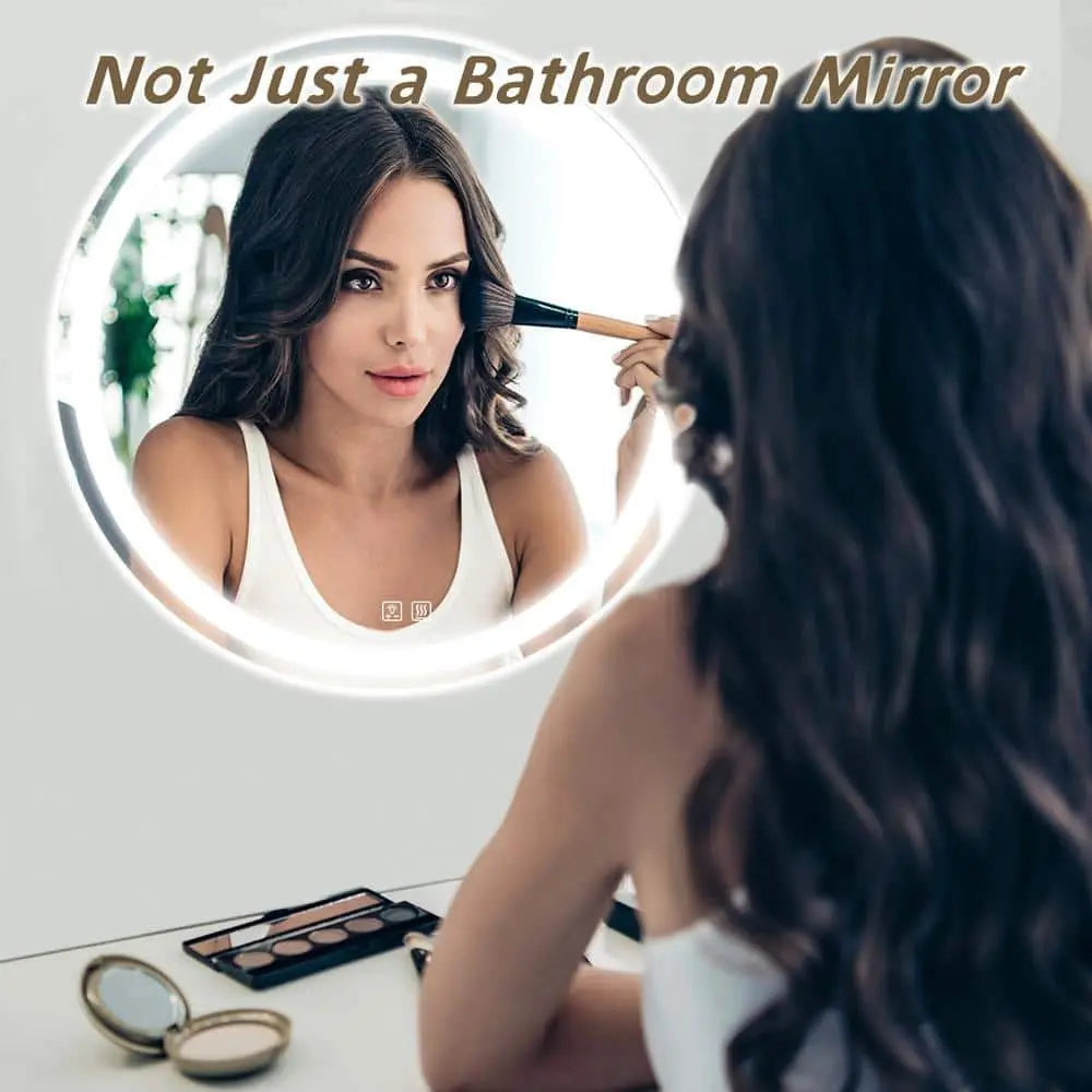 Round LED Mirror Bathroom Vanity Mirror With Dimmable Lights Various Sizes