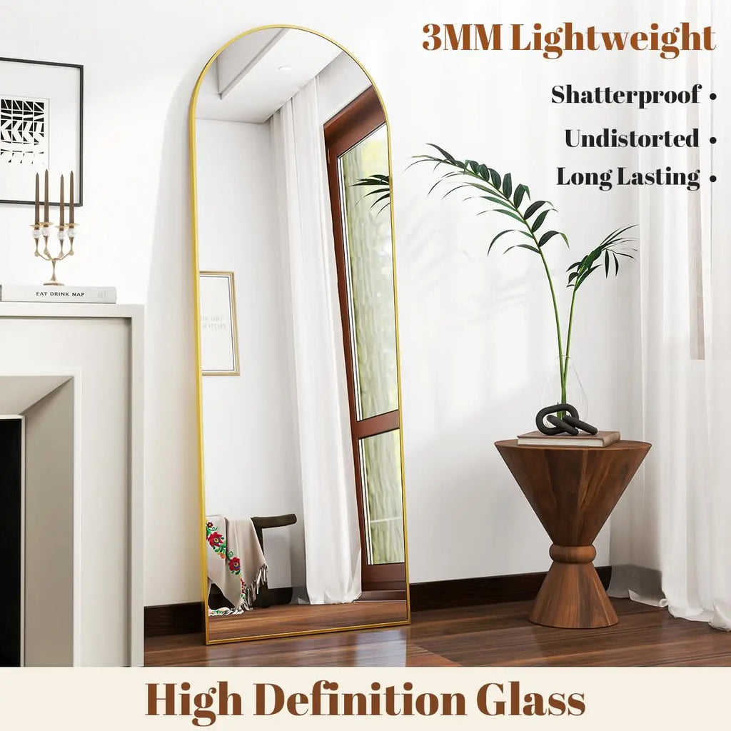18x58" Arched Full Length Mirror With Stand