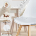 Set of 4 Wooden & PU-Leather Dining Chairs