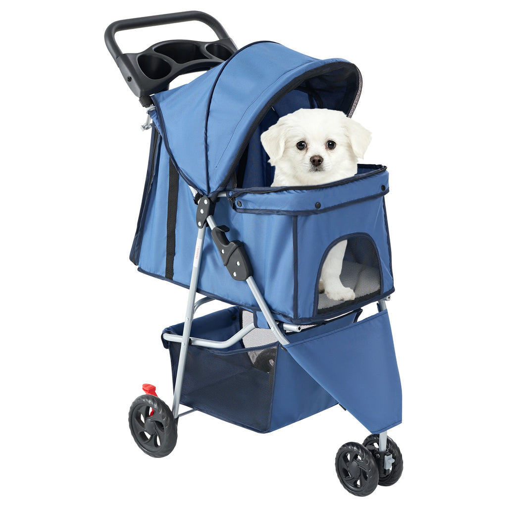 Foldable Pet Stroller For Dogs & Cats