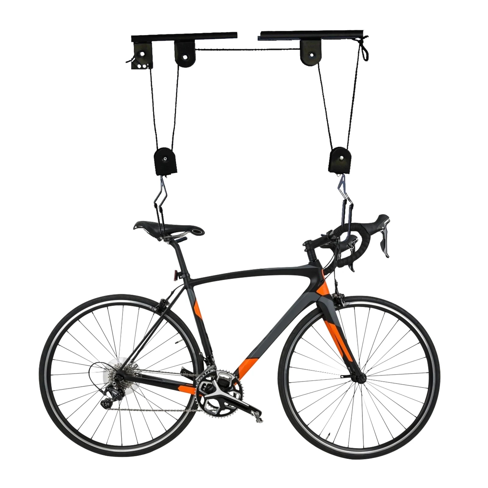Garage/Home-Gym Bike Storage Pulley System