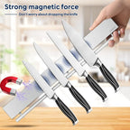 17" Magnetic Knife Holder With 10 Hooks