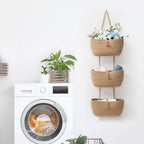 3-Tier Cotton-Rope Baskets Pantry, Bathroom, Nursery, Entryway