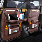 Back Seat Organizer with Foldable Table Tray Tablet Holder Tissue Box