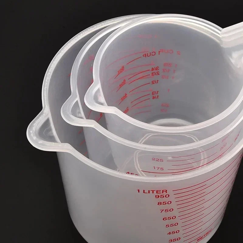 3pcs Plastic Liquid Measuring Cups Set | 250/500/1000ml
