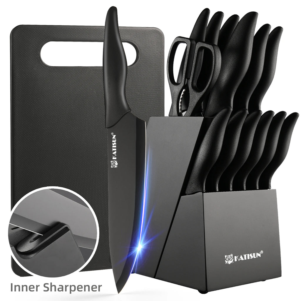 16 Pcs Carbon Steel Kitchen Knife Set