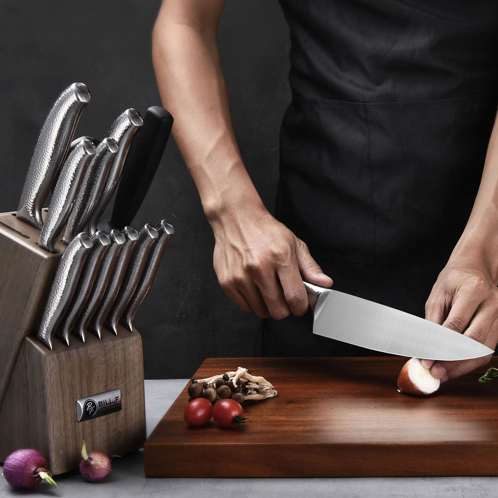 14-Piece Stainless Steel Knife Set With Block
