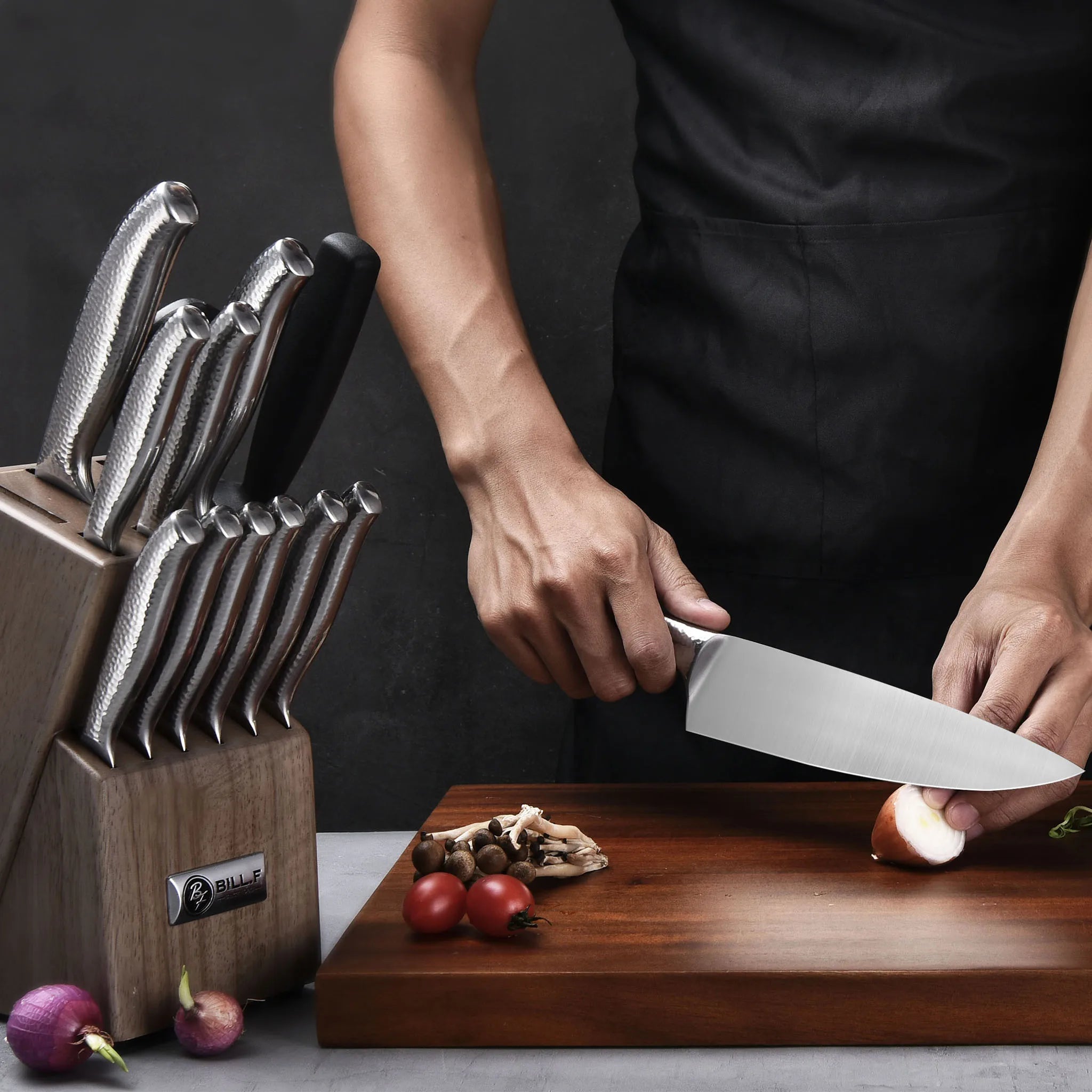 14-Piece Stainless Steel Knife Set With Block
