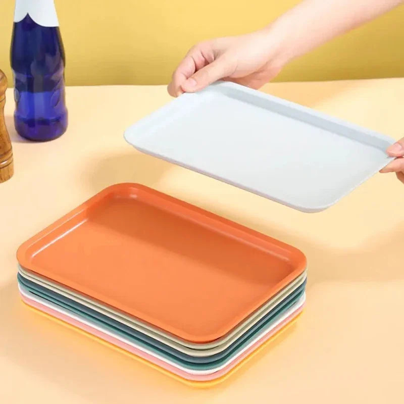 Nordic Multi-Color Rectangular Serving Tray for Food, Bread, Fruit, and Dessert