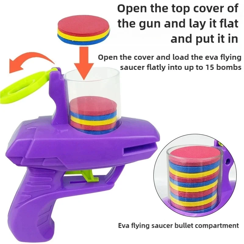 Foam Flying Disc Launcher/Shooter for Outdoor or Indoor Games