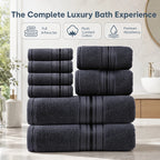 8 Piece Luxury Towel Set – 100% Ring Spun Cotton
