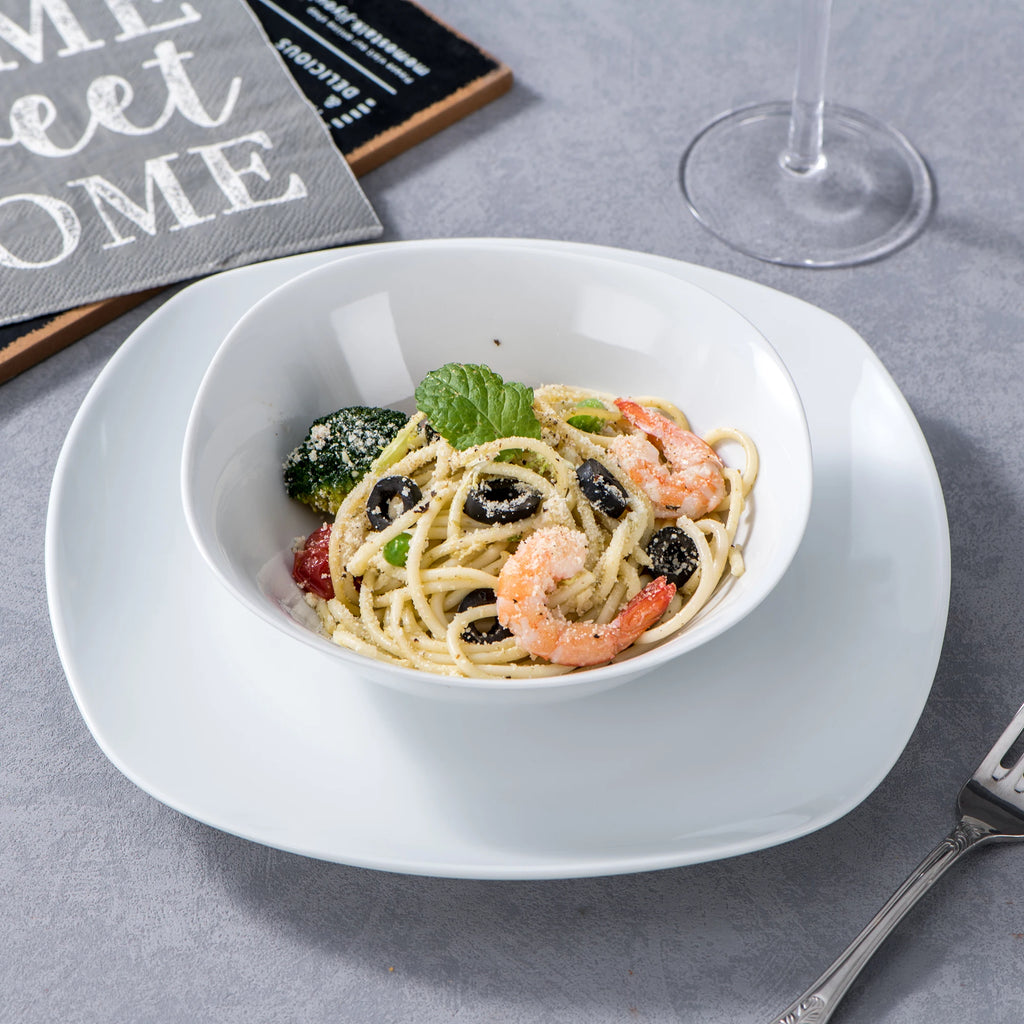 MALACASA Elisa 24-Pc Ceramic Porcelain Tableware