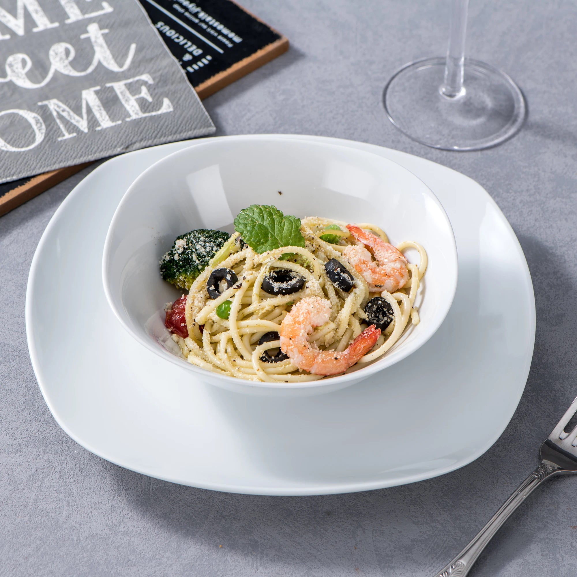 MALACASA Elisa 24-Pc Ceramic Porcelain Tableware
