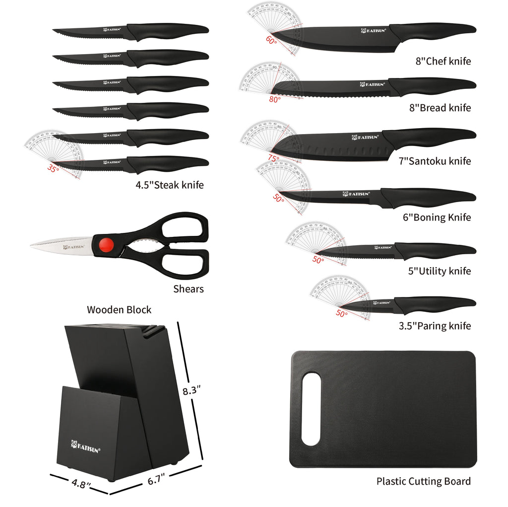 16 Pcs Carbon Steel Kitchen Knife Set