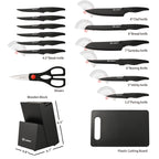 16 Pcs Carbon Steel Kitchen Knife Set