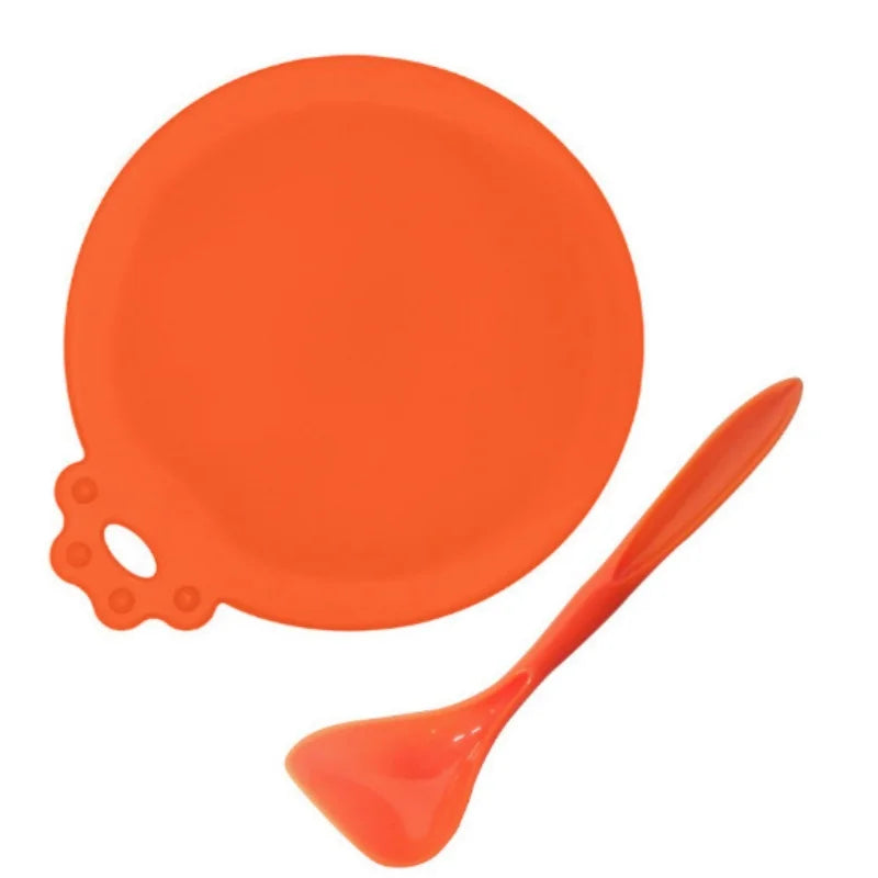 2PCS Reusable Airtight, Silicone Pet Food Can Cover with Spoon | Dog and Cat Food Storage