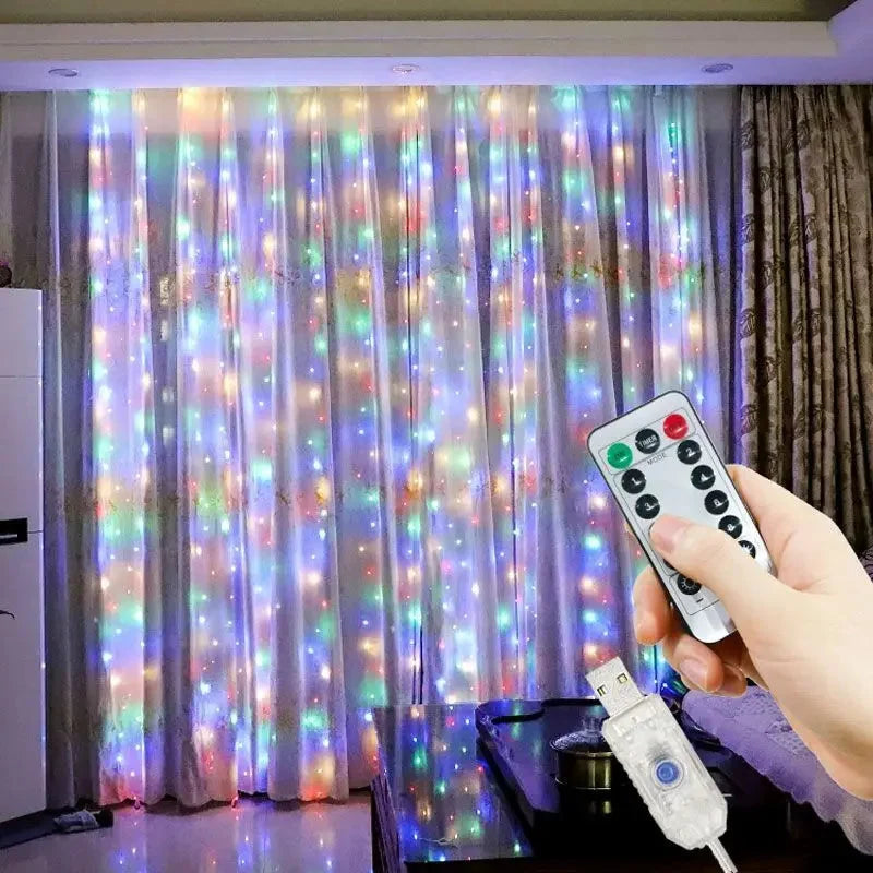 LED Curtain USB Power Fairy Lights for Holidays or Fun Rooms, Remote Control