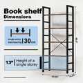 Book Shelf, 5 Tier Bookcase, Modern Bookshelf