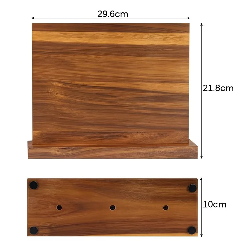 Double-sided Wooden Magnetic Knife Block Holder Rack