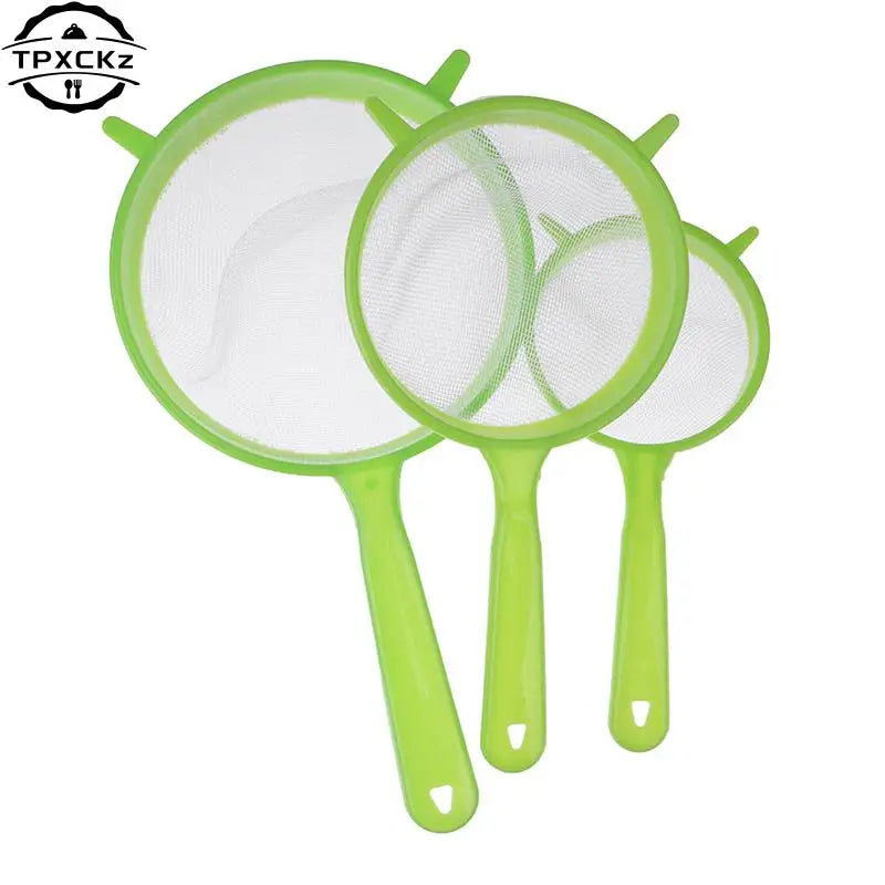 3pcs Plastic Fine Mesh Scoop, Strainer, Sieve and Colander for Baking and Cooking