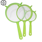 3pcs Plastic Fine Mesh Scoop, Strainer, Sieve and Colander for Baking and Cooking