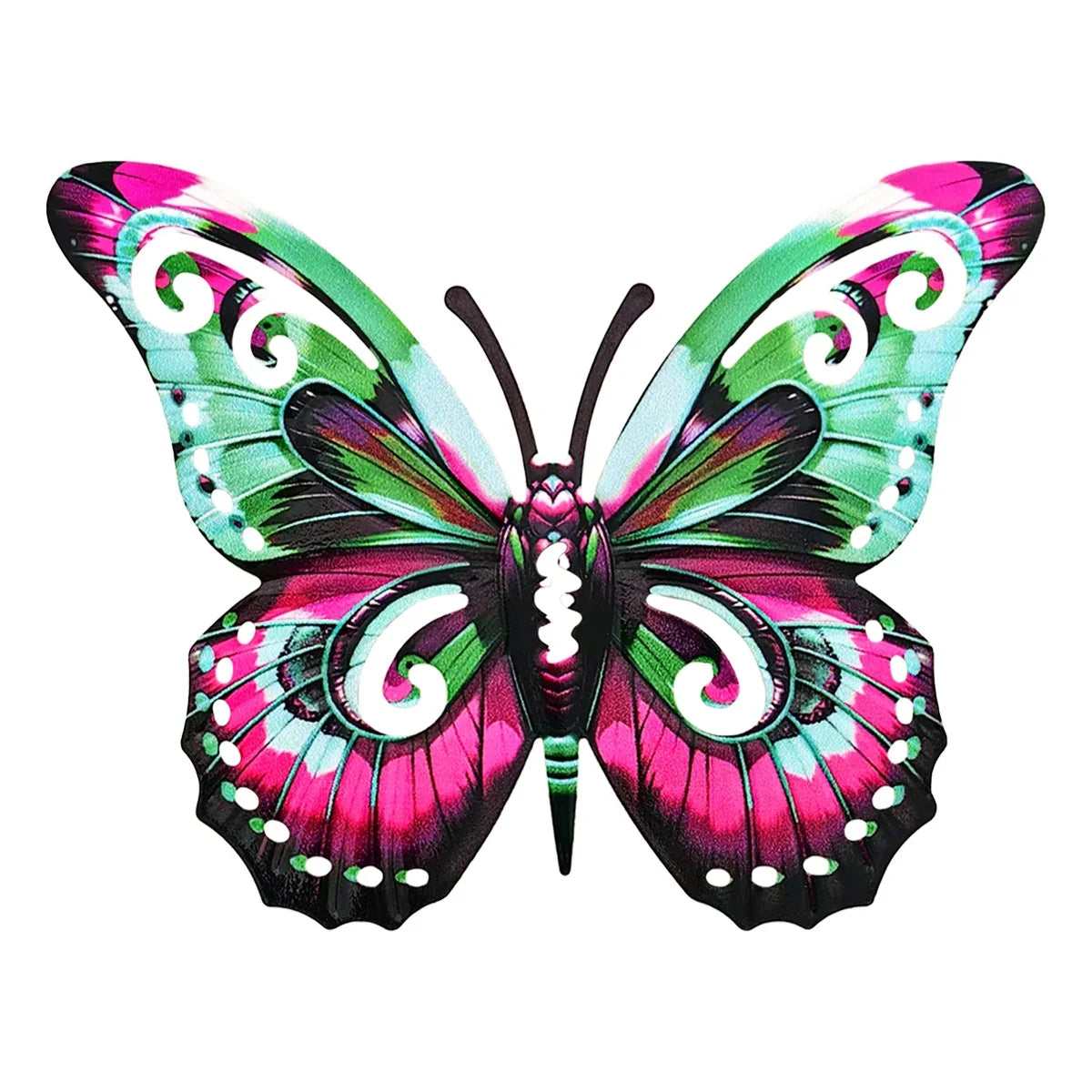 Metal Art Butterfly Wall Decor Colorful Iron Art Butterfly Sculptures Butterfly Hanging Ornament for Outdoor Home Yard Garden